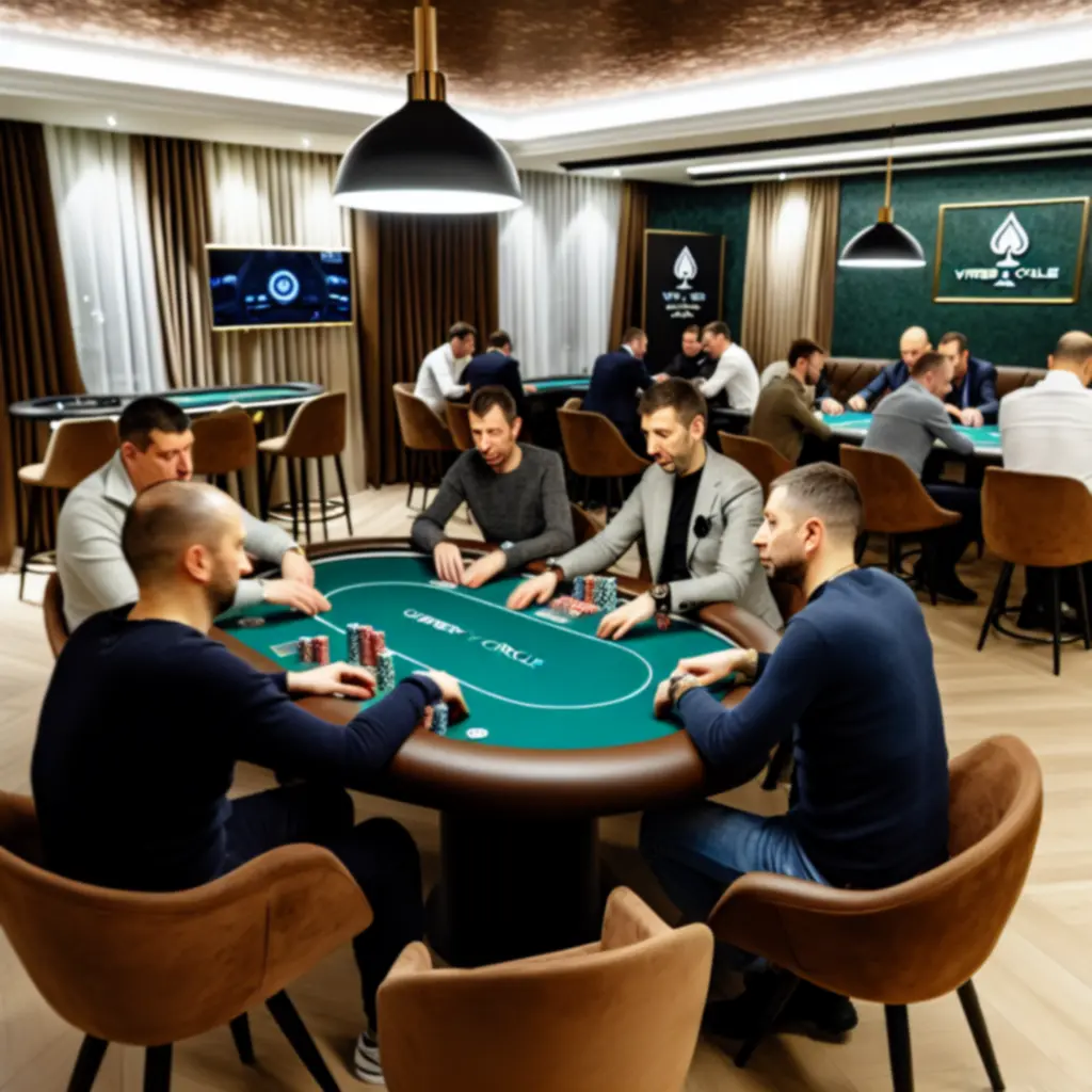 Stół pokerowy przygotowany do turnieju w Virex Circle